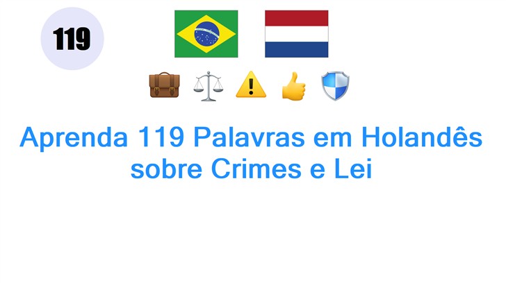 Aprenda 119 Palavras em Holandês sobre Crimes e Lei